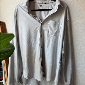 Gray Long Sleeve Button-Up Shirt